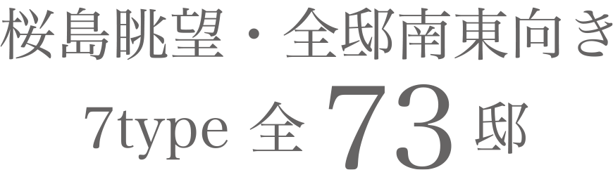 桜島眺望・全邸南東向き 7type 全73邸